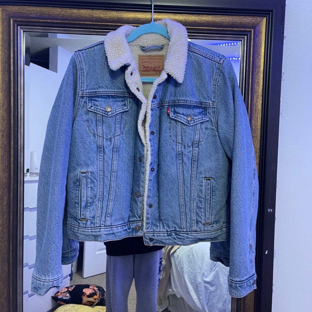 sherpa levi denim jacket